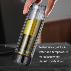 copy of Double-Layer Glass Cup With Transparent Crystal Heat Insulation Tea Cup, Capacity 380 ml