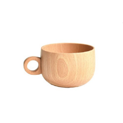 Beech Coffee Cup Wooden Water Cup Tea Cup with Handle