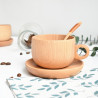 Beech Coffee Cup Wooden Water Cup Tea Cup with Handle