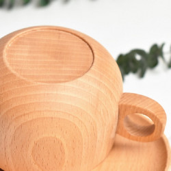 Beech Coffee Cup Wooden Water Cup Tea Cup with Handle