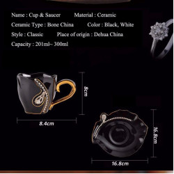 Diamonds Design Coffee Mug Creative Gift Lovers Tea Cups 3D Ceramic Mugs with Rhinestones