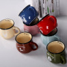 Cartoon Pattern Retro Ceramic Cup Enamel Milk Cups Mugs Coffee Cup Lovely Gifts, Capacity:350ml