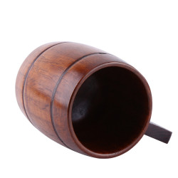 Practical Wooden Beer Milk Coffee Tea Mug With Wood Handle Drinkware