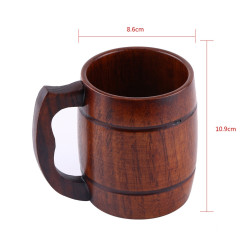 Practical Wooden Beer Milk Coffee Tea Mug With Wood Handle Drinkware