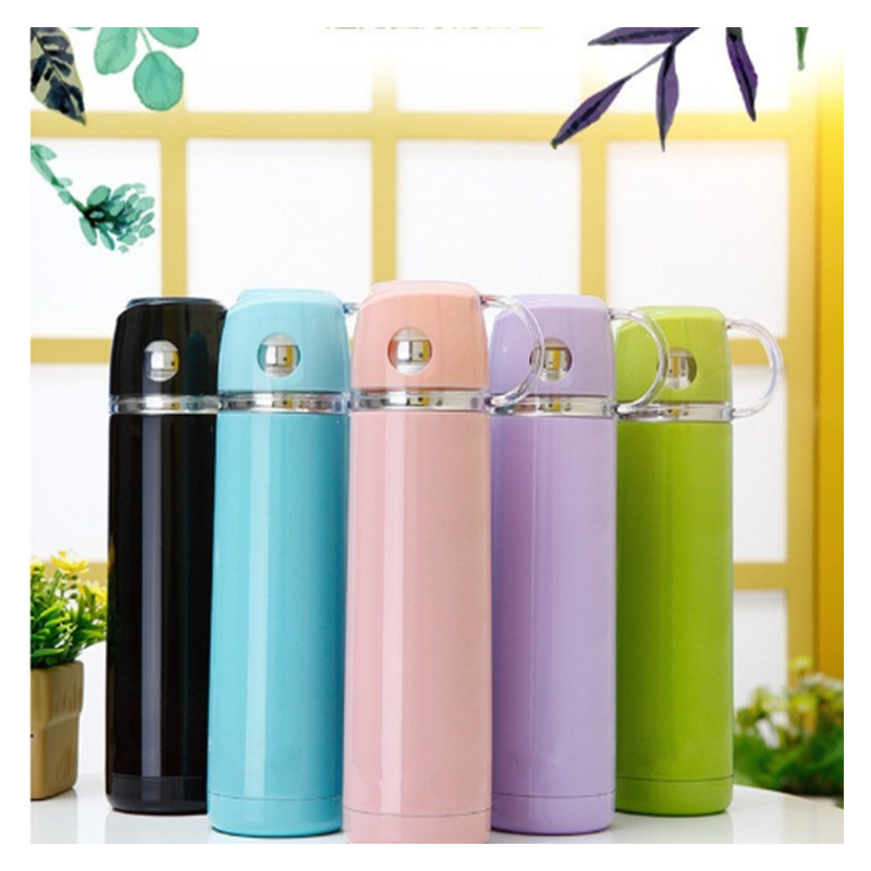 Cartoon Thermos Vacuum Flasks Stainless Steel Bottle Portable Handgrip Insulated Bottle