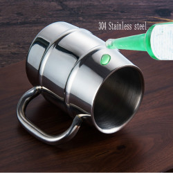 Stainless Steel Beer Cup Mugs Outdoor Camping Western Tea Coffee Cup Insulated Portable Water Cup Drinkware with Handle