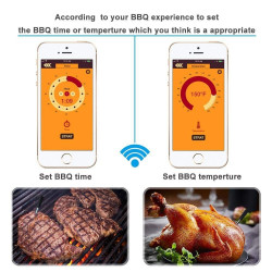 Wireless Bluetooth Thermometer Mobile Phone APP Kitchen Food Barbecue