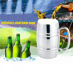 Stainless Steel Beer Cup Mugs Outdoor Camping Western Tea Coffee Cup Insulated Portable Water Cup Drinkware with Handle