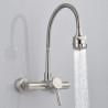 Stainless Steel Material Wall Mounted Kitchen Sink Mixer Faucet Free Rotation Hose Water