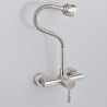 Stainless Steel Material Wall Mounted Kitchen Sink Mixer Faucet Free Rotation Hose Water