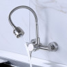 Stainless Steel Material Wall Mounted Kitchen Sink Mixer Faucet Free Rotation Hose Water