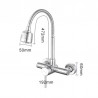 Stainless Steel Material Wall Mounted Kitchen Sink Mixer Faucet Free Rotation Hose Water