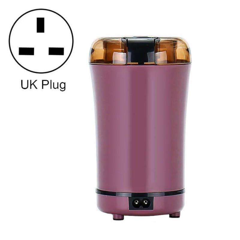 M150A Stainless Steel Electric Coffee Grinder Grain Bean Grinding Machine, Spec: UK Plug (Purple)