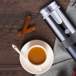 Rechargeable Portable Travel Coffee Grinder Automatic Espresso Machine Coffee Maker(Black)