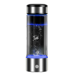 Portable Health Hydrogen-Rich Water Cup High-Concentration Negative Ion Electrolysis Generator, Capacity: 450ml(Black)