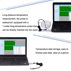 TEMPer2 USB Temperature Sensor Waterproof Temperature Probe Aquarium Monitoring Thermometer