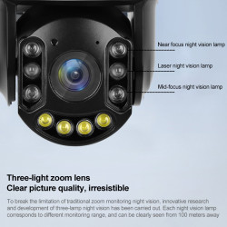 QX71 5MP Wireless WiFi Laser Spherical Camera Supports Two-way Voice&Mobile Monitoring(Black)