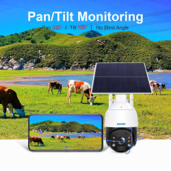 24h Recording Cloud Storage PT 4G PIR Alarm IP Camera with Solar Panel, US Signal Bands