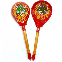 Wooden tablespoon, Red pattern