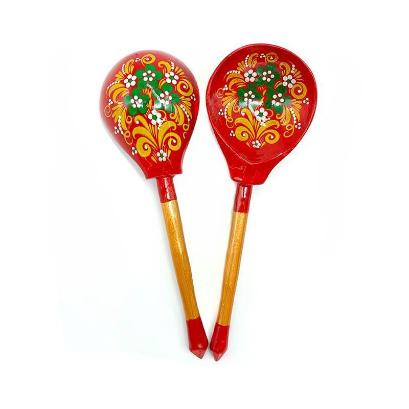 Wooden tablespoon, Red pattern