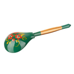 Wooden table spoon with a picture, Green