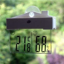 Digital Weather Station Suction Cup Indoor Outdoor Thermometer