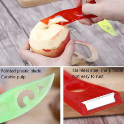 Home Vegetable Fruit Peer Plastic Cutting Knife, Color Random Delivery