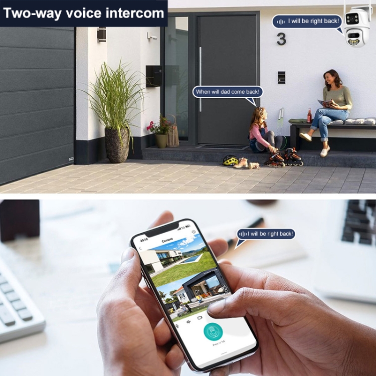 QX102 3MP Triple WiFi Camera — Two-Way Voice Intercom & Infrared Night Vision (AU Plug) - Image 16