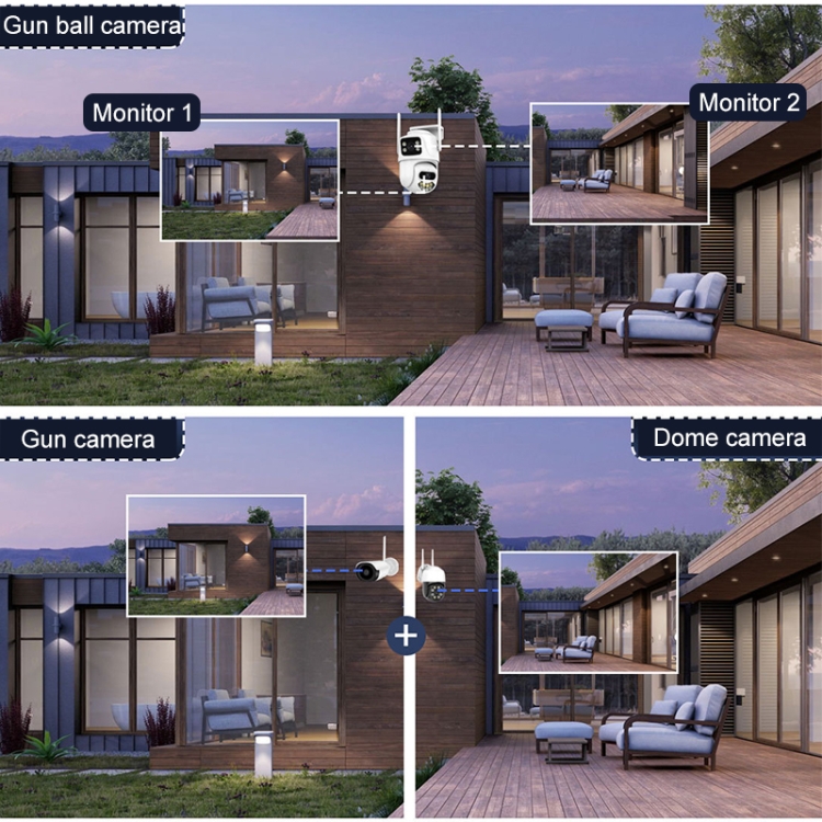 QX102 3MP Triple WiFi Camera — Two-Way Voice Intercom & Infrared Night Vision (AU Plug) - Image 7