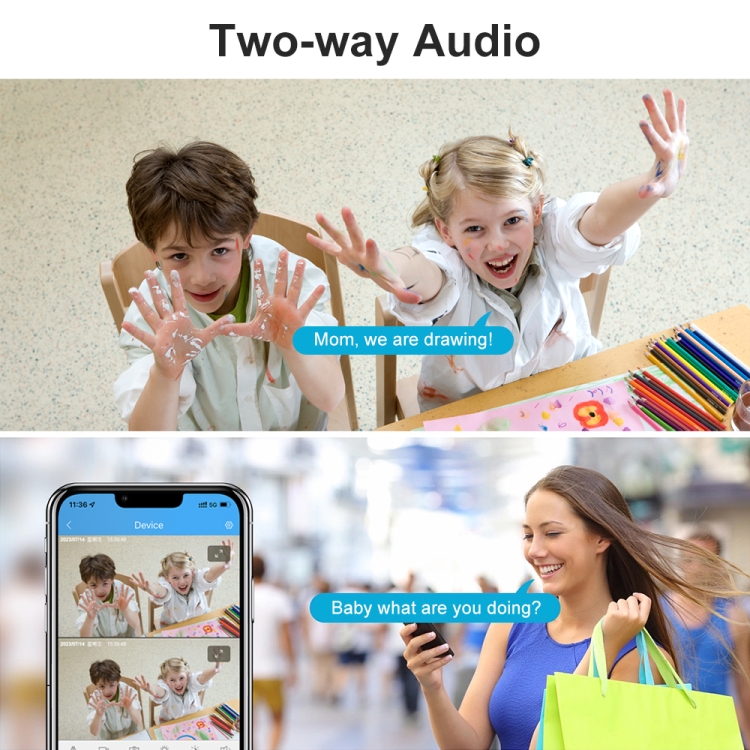 SriHome SH049 Dual-Lens IP Camera — 2MP + 2MP, Humanoid Tracking, Smart Night Vision (EU Plug) - Image 6