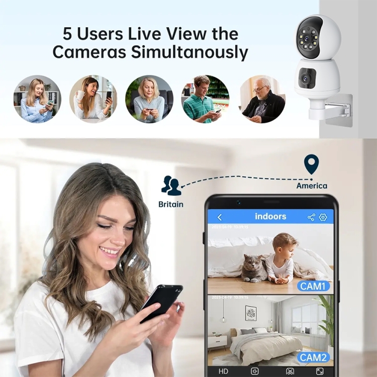 Y6203 4MP Zoom HD Indoor Smart WiFi Camera — Waterproof, UK Plug (White) - Image 11