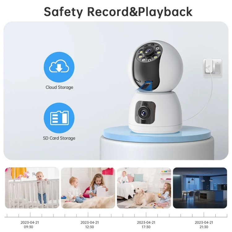 Y6203 4MP Zoom HD Indoor Smart WiFi Camera — Waterproof, UK Plug (White) - Image 12