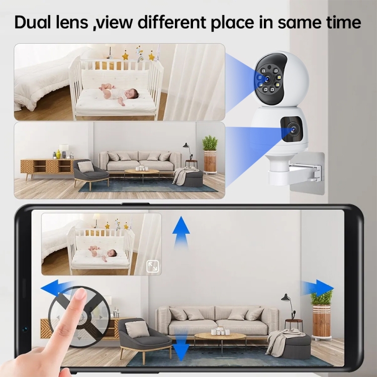 Y6203 4MP Zoom HD Indoor Smart WiFi Camera — Waterproof, UK Plug (White) - Image 3