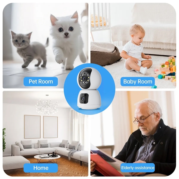 Y6203 4MP Zoom HD Indoor Smart WiFi Camera — Waterproof, UK Plug (White) - Image 7