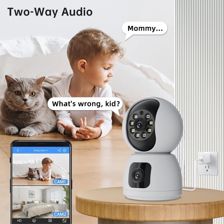Y6203 4MP Zoom HD Indoor Smart WiFi Camera — Waterproof, UK Plug (White) - Image 8