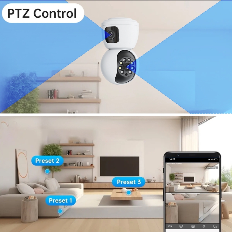 Y6203 4MP Zoom HD Indoor Smart WiFi Camera — Waterproof, UK Plug (White) - Image 9