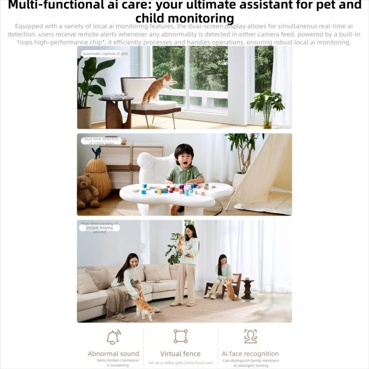 Xiaomi Mijia Smart Camera 4 Dual Lens PTZ — 360° AI Detection, 5MP, WiFi 6, Home Security (US Plug, White) - Image 8
