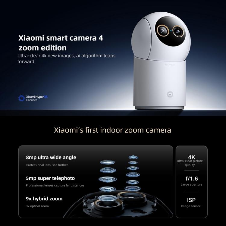 Xiaomi Mijia Smart Camera 4 9X Zoom — AI Facial Recognition, Gesture Call, Two-Way Voice, Baby & Pet Monitor (US Plug, White) - Image 2