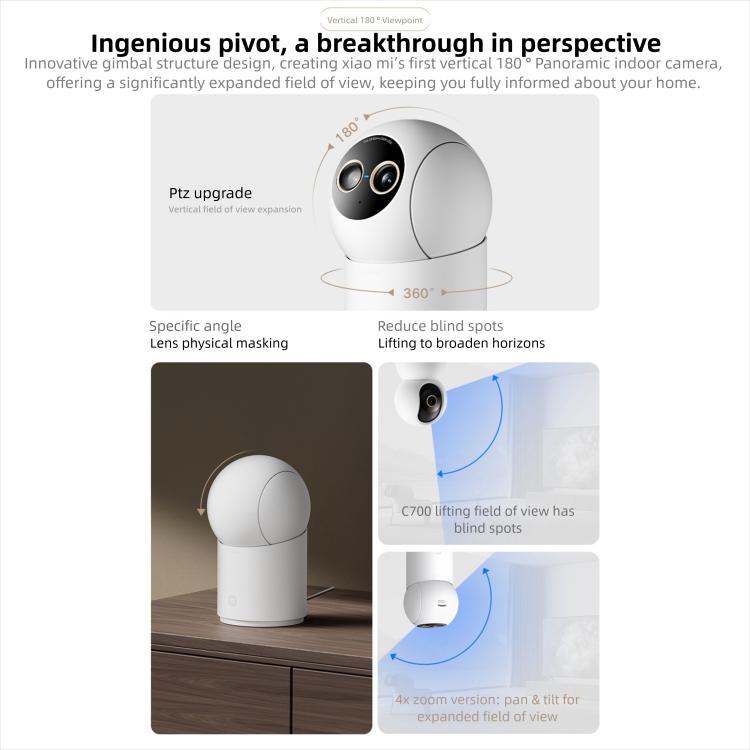 Xiaomi Mijia Smart Camera 4 9X Zoom — AI Facial Recognition, Gesture Call, Two-Way Voice, Baby & Pet Monitor (US Plug, White) - Image 18