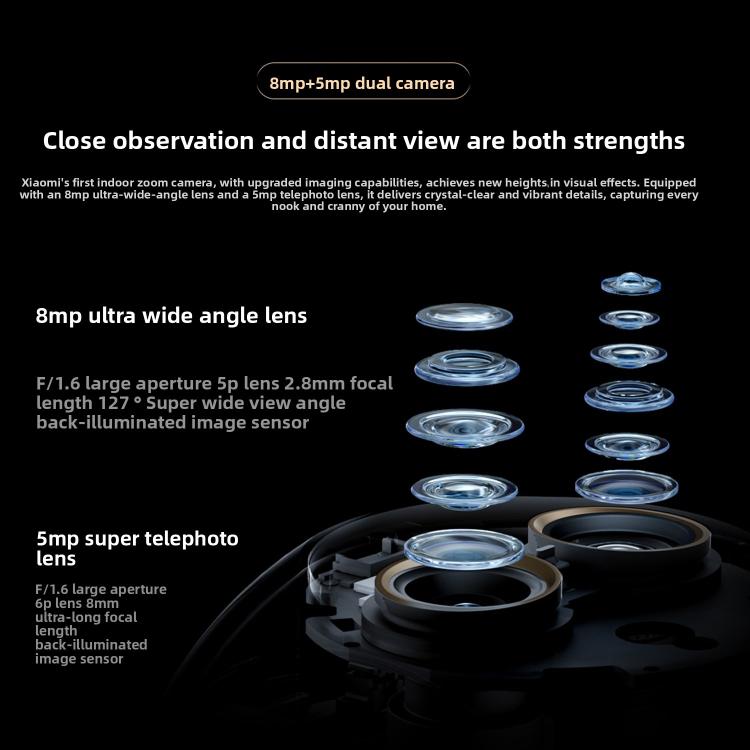 Xiaomi Mijia Smart Camera 4 9X Zoom — AI Facial Recognition, Gesture Call, Two-Way Voice, Baby & Pet Monitor (US Plug, White) - Image 4