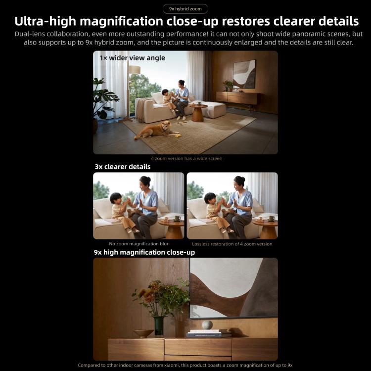 Xiaomi Mijia Smart Camera 4 9X Zoom — AI Facial Recognition, Gesture Call, Two-Way Voice, Baby & Pet Monitor (US Plug, White) - Image 6