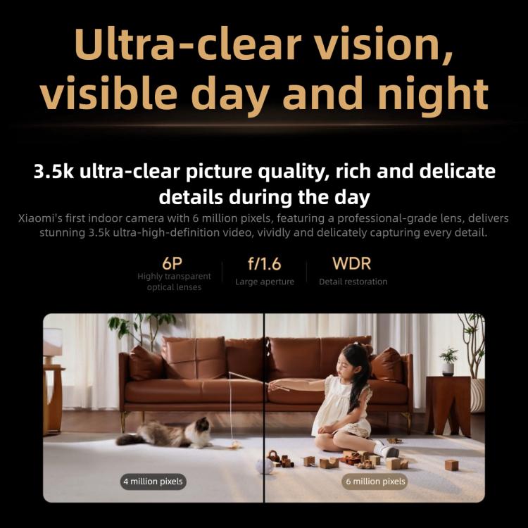 Xiaomi Smart Camera 4C — 6MP 3.5K Full-Color Night Vision, AI Detection, WiFi 6 Home Security (White) - Image 3