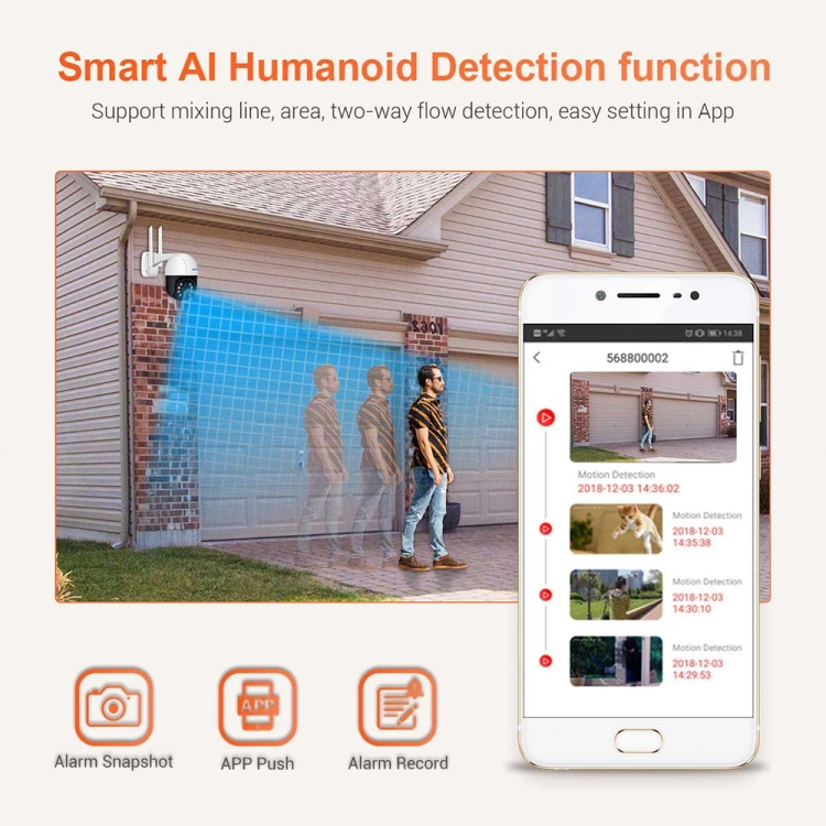 ESCAM QF218 1080P Pan/Tilt AI Humanoid Detection IP66 WiFi IP Camera — Pan & Tilt, AI Human Detection, ONVIF, Night Vision, TF Card & Two-Way Audio (AU Plug) - Image 11