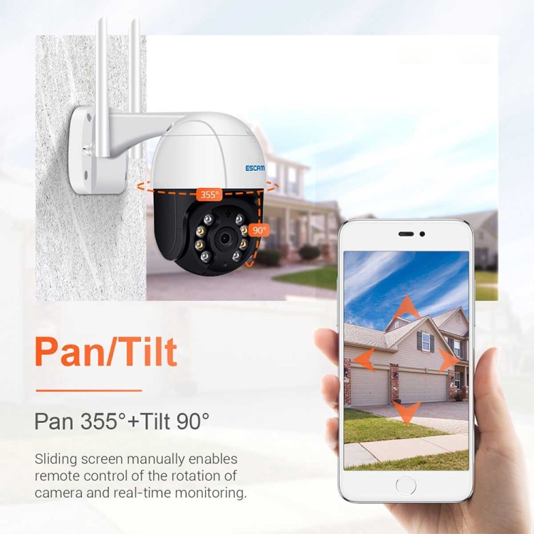 ESCAM QF218 1080P Pan/Tilt AI Humanoid Detection IP66 WiFi IP Camera — Pan & Tilt, AI Human Detection, ONVIF, Night Vision, TF Card & Two-Way Audio (AU Plug) - Image 13