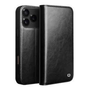 QIALINO Classic Genuine Leather Phone Case — For iPhone 17 / 17 Pro / 17 Pro Max / iPhone Air / iPhone 16 Series / iPhone 15 Series & More