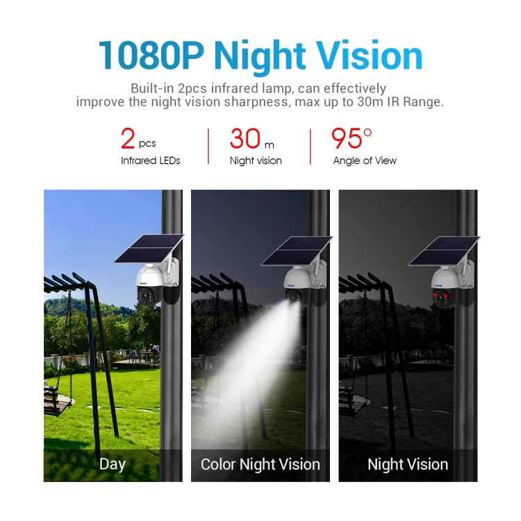 ESCAM QF724 3MP 24h Recording Cloud Storage PT 4G PIR Alarm IP Camera with Solar Panel, AU Plug - Image 9