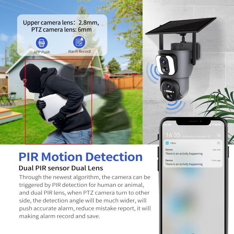 ESCAM QF390 2x2MP Binocular Solar WiFi Camera Supports Two-way Voice & Alarm Recording, QF390 - Image 6