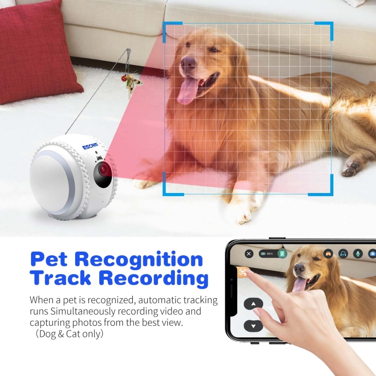 ESCAM QF011 2MP Smart Pet Robot Camera with Night Vision & Remote Control, QF011 - Image 12