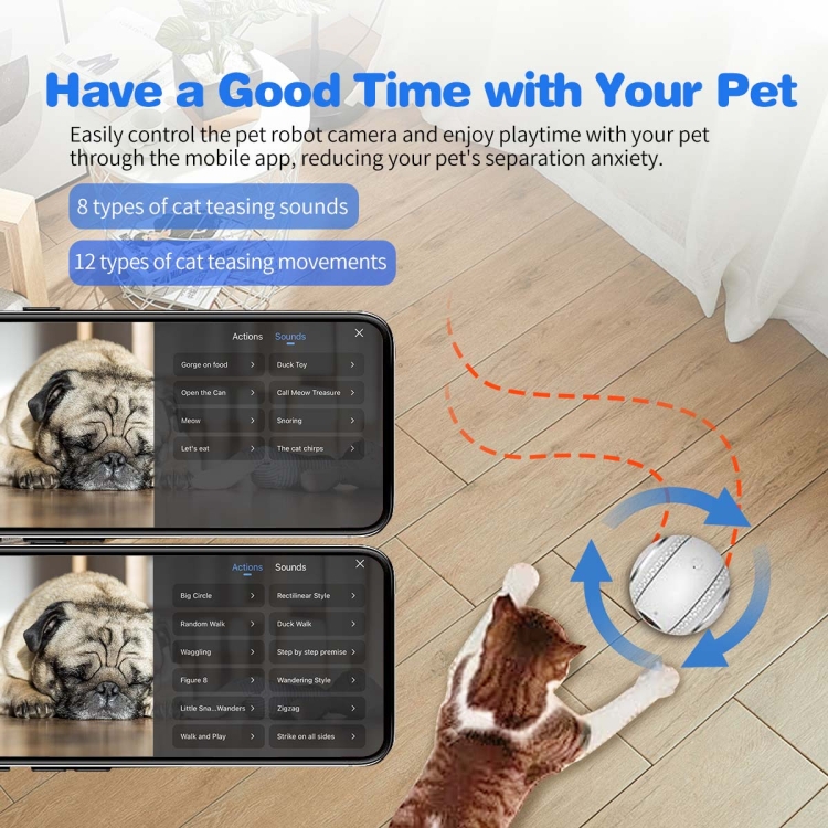 ESCAM QF011 2MP Smart Pet Robot Camera with Night Vision & Remote Control, QF011 - Image 8