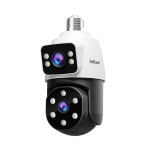SriHome SH068 E27 4MP HD Dual Lens Light Bulb Camera Outdoor IP66 Waterproof, SH068